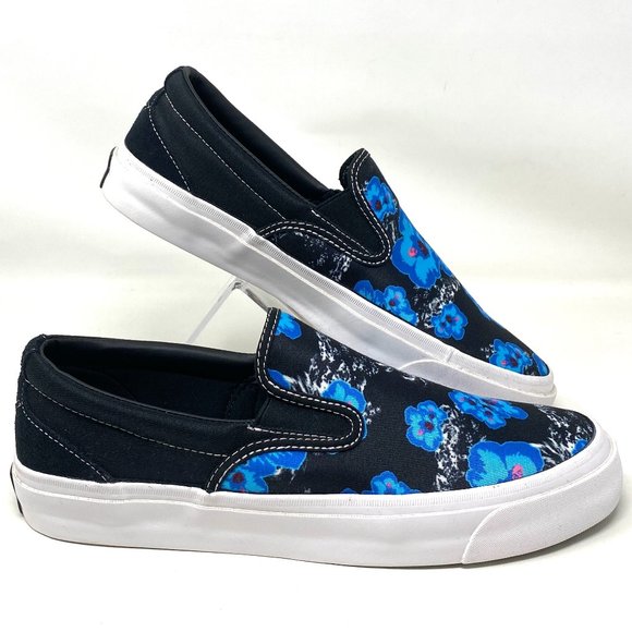 Converse Other - Converse Shoes Men's One Star CC Slip On Black Canvas Blue Floral Size 164228C